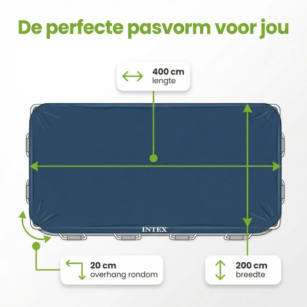 Intex Frame Afdekzeil 400x200cm 28037 - Blauw