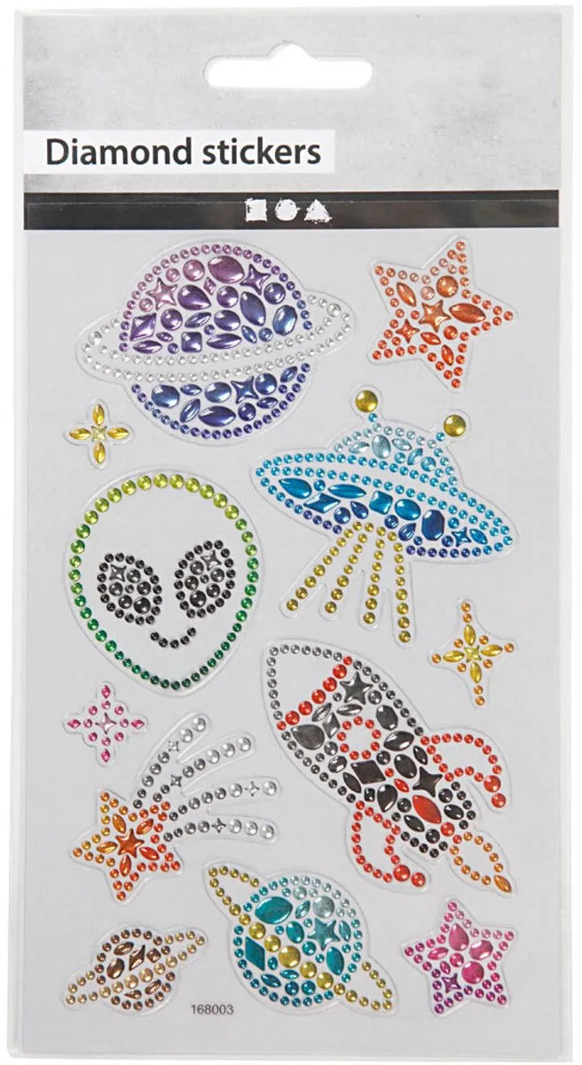 Creativ Company Diamond Stickers Ruimte Thema - 10x16cm - Multi
