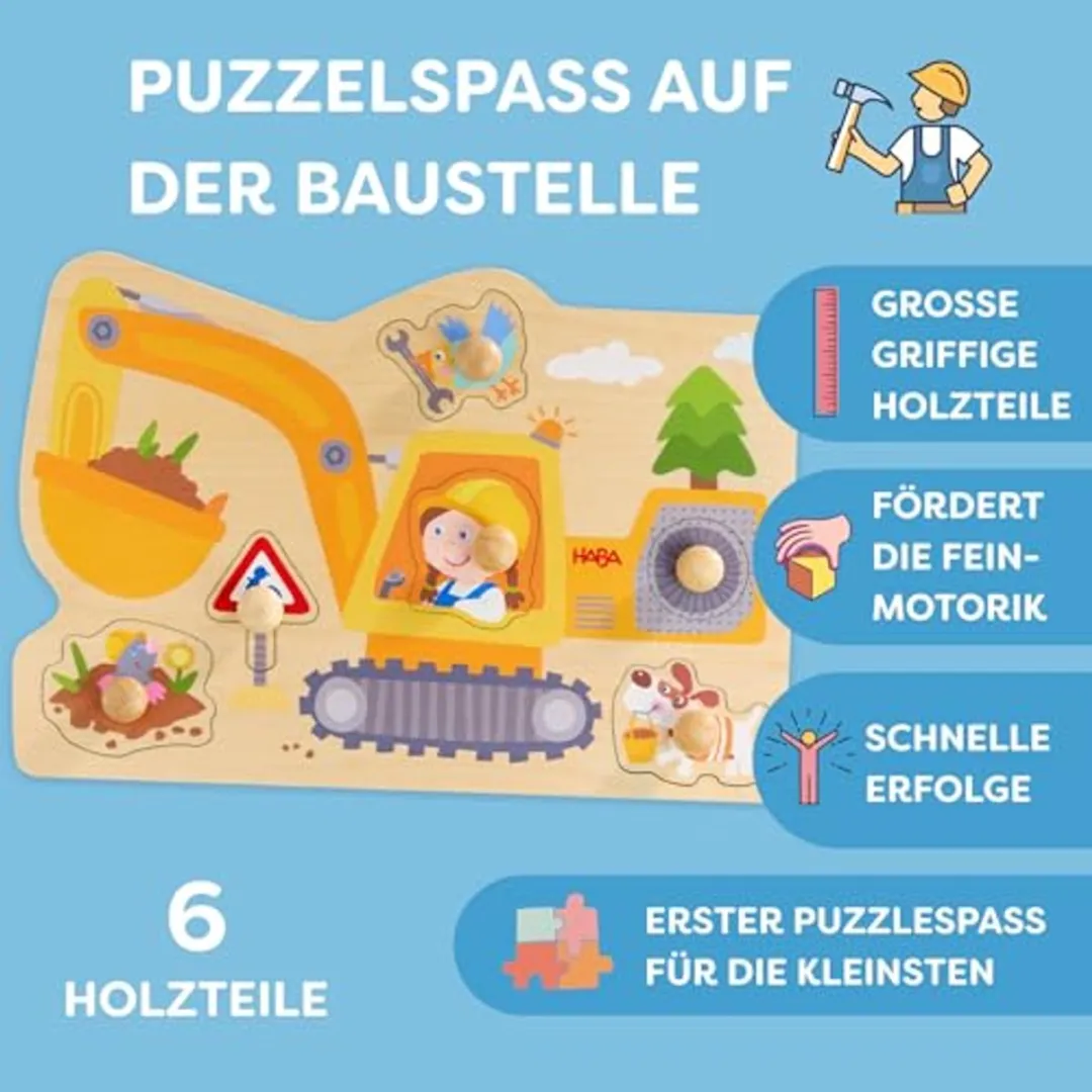 Haba Grijpmachine Puzzel - 6 Stuks - Meerkleurig