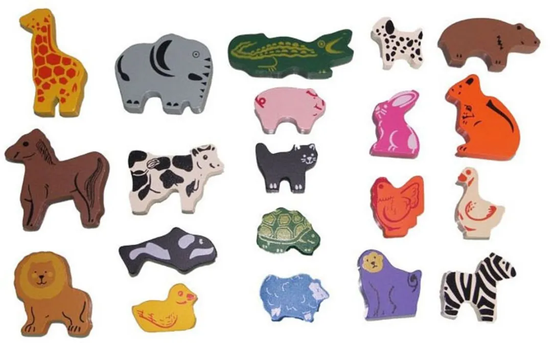 Johntoy Houten Dieren Speelgoedset 60 Stuks