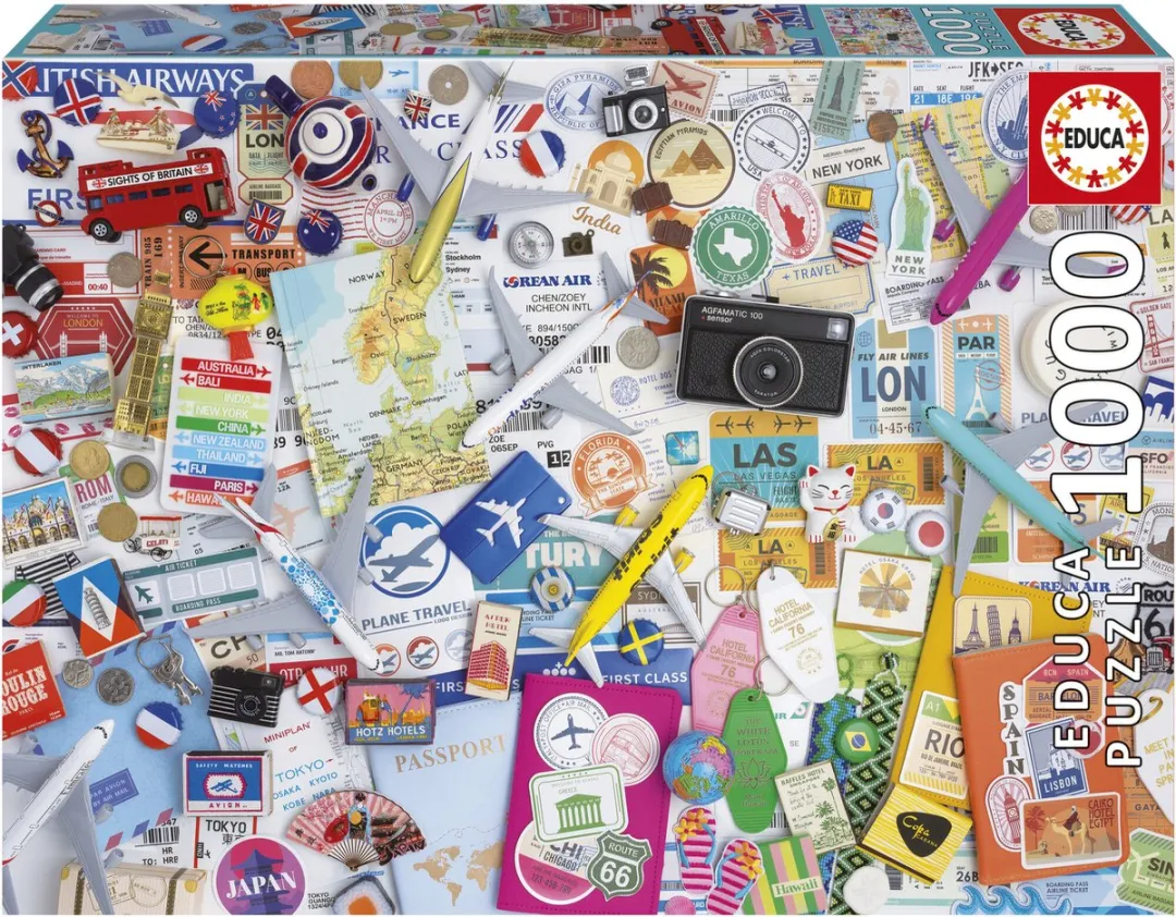 Educa Travel Collage 1000 Stuks Puzzel - Multicolor
