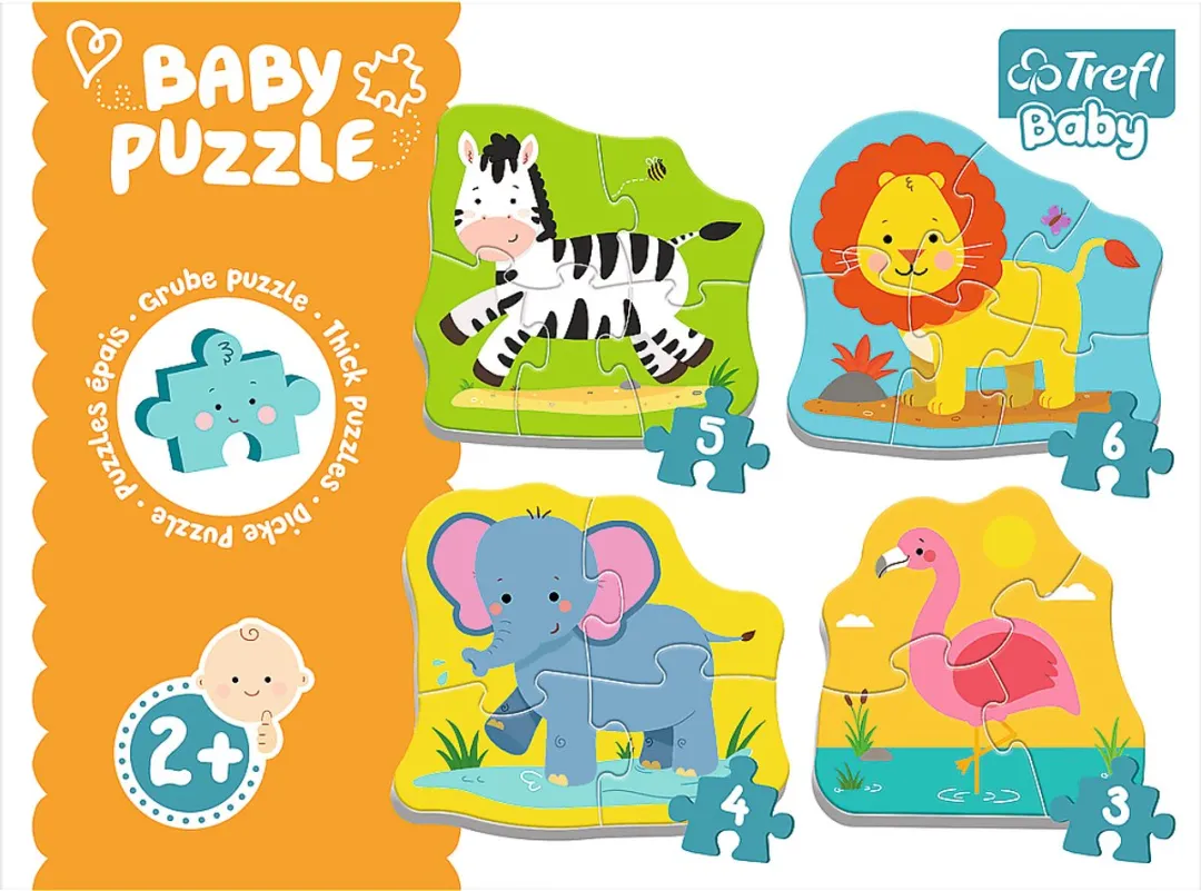 Trefl Baby Puzzle Safari Dieren 18 Stuks - Wielkleurig