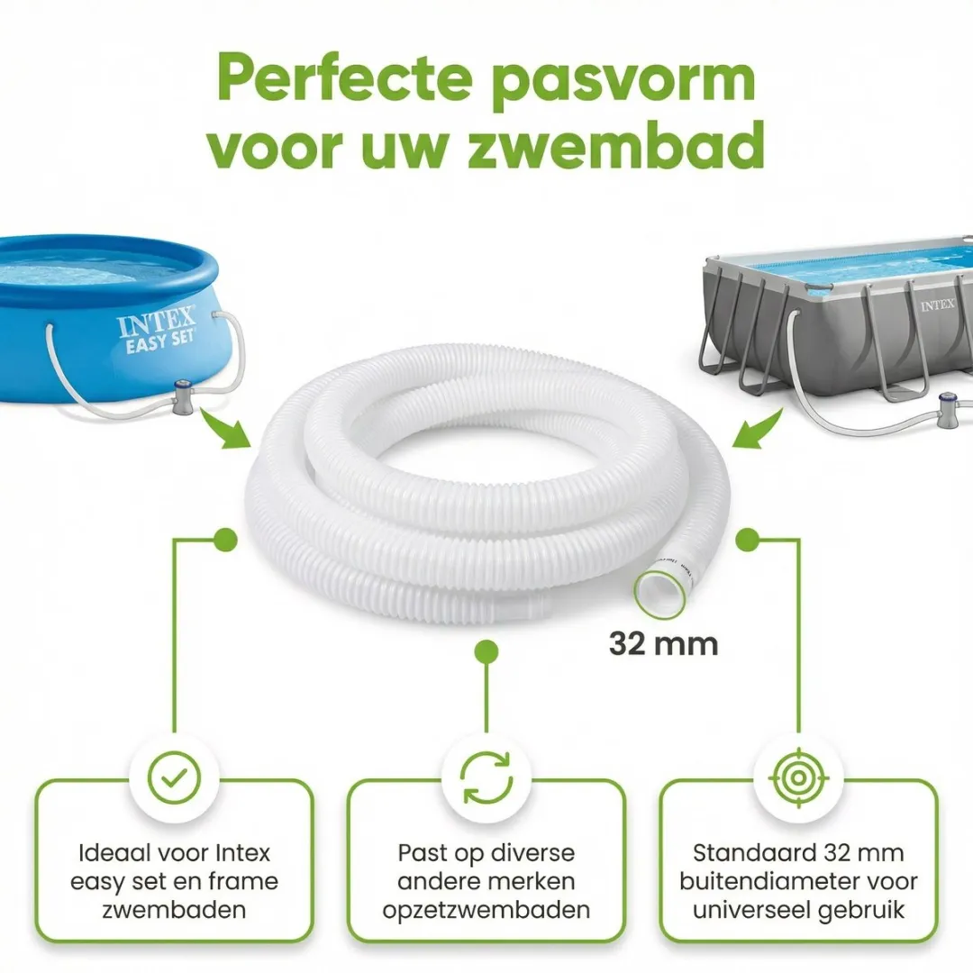 Intex 29059 Slang 32mm - 1,5m - Wit