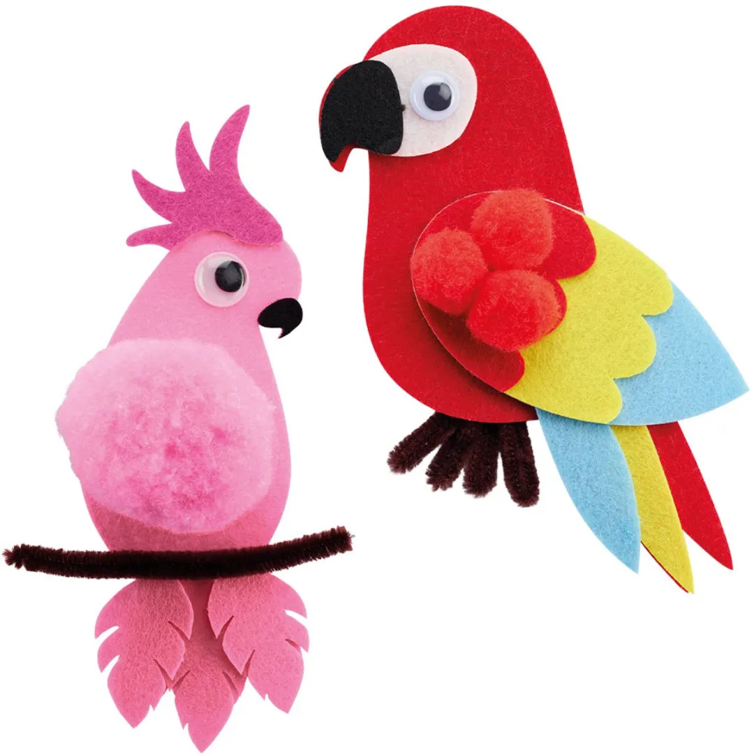 Apli Kids Vilten Papegaaien Knutselset - Meerkleurig