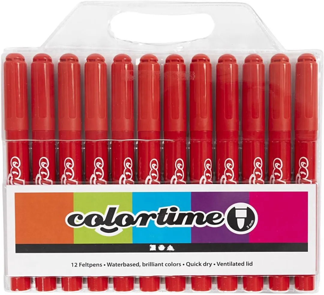 Colortime Stiften 5mm Rood - 12 Stuks