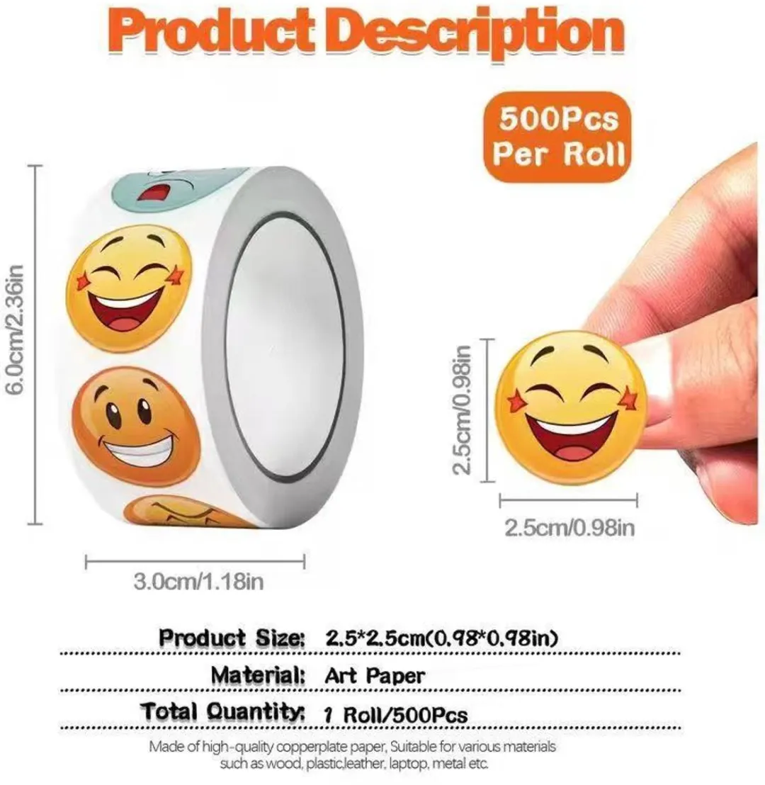 RedParrot Smileys Stickerrol - 500 Stuks