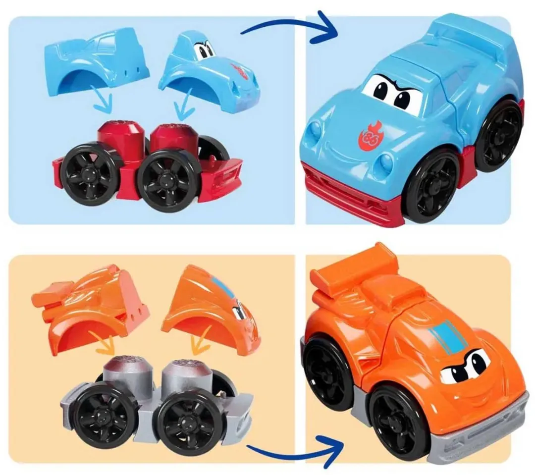 Mega Bloks Build & Rig Race Auto - 2 Stuks - Meerkleurig
