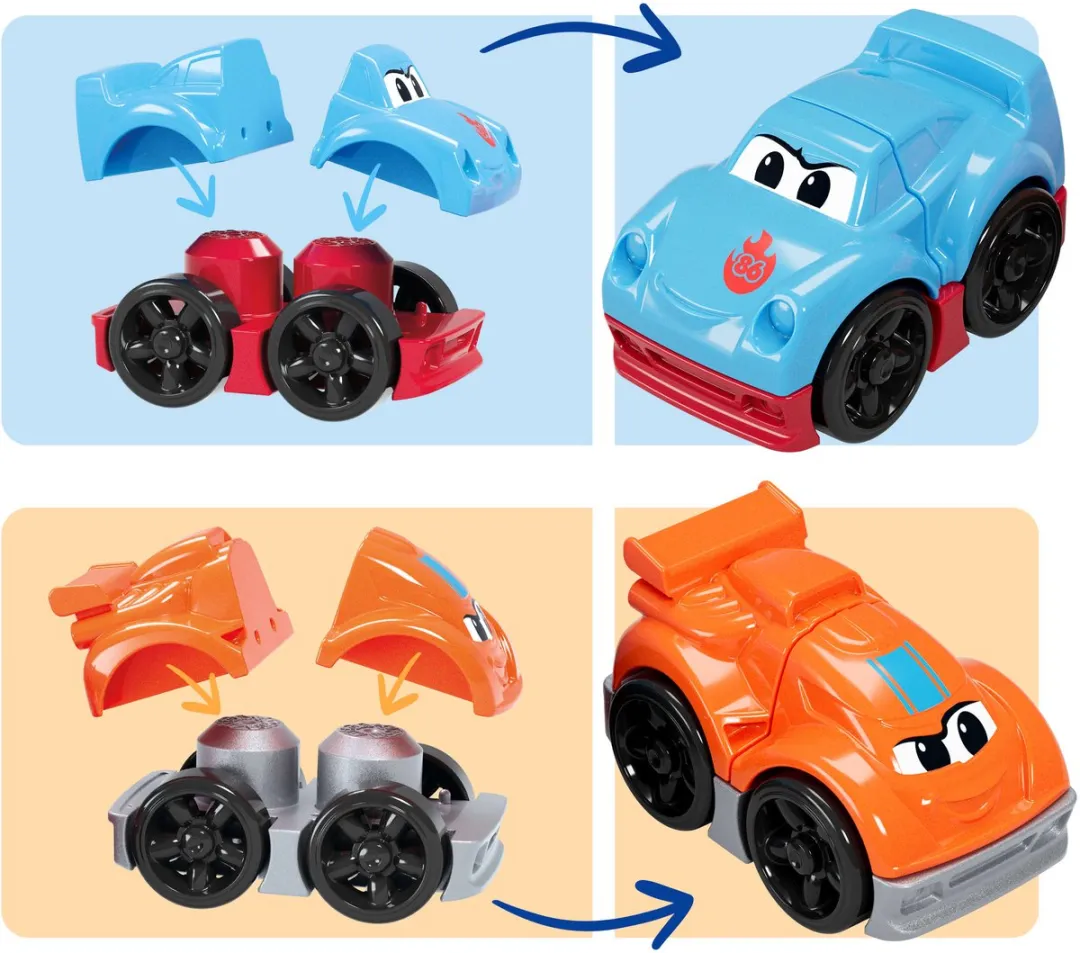 Mega Bloks Build & Rig Race Auto - 2 Stuks - Meerkleurig