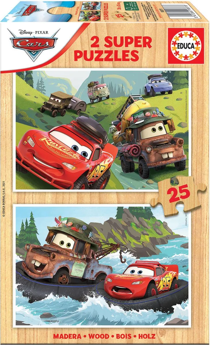 Educa CARS Houten Puzzel 25 Stuks