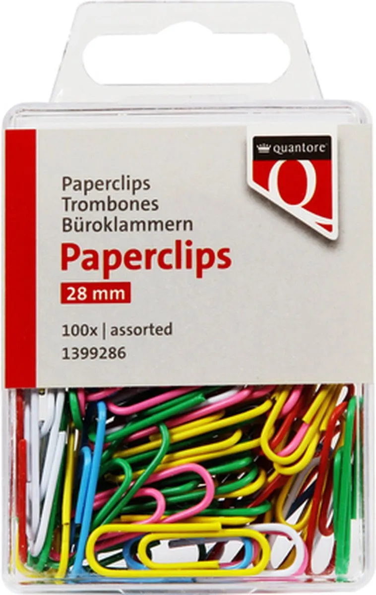 Quantore Paperclip 28mm Assorti
