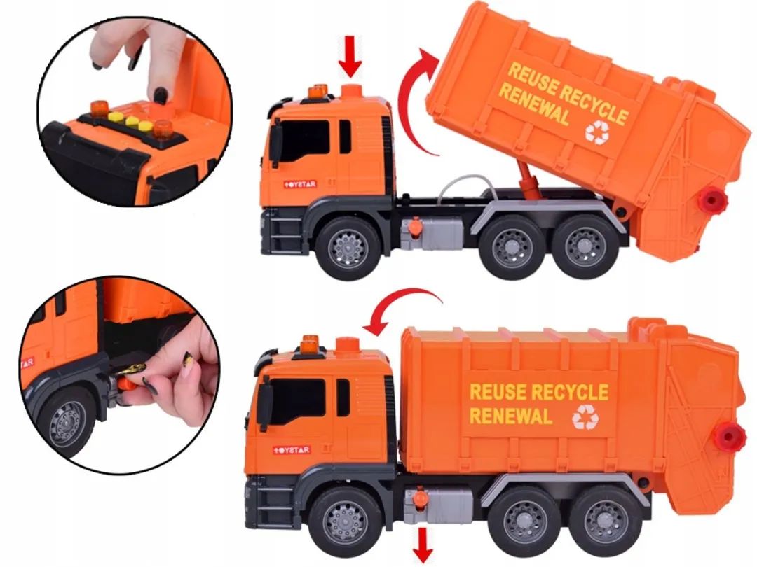 TOYSTAR Grote Vuilniswagen met Geluid & Licht