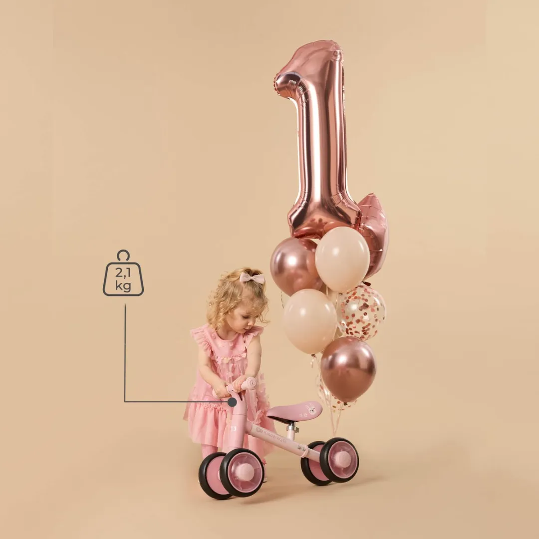 KinderKraft Cutie Flash Mini Loopfiets 6 Inch - Beige