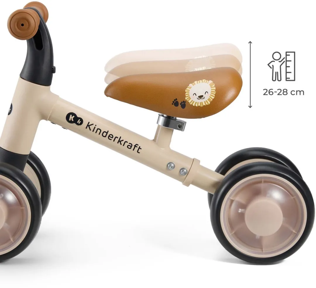 KinderKraft Cutie Flash Mini Loopfiets 6 Inch - Beige - afbeelding 6 van 6