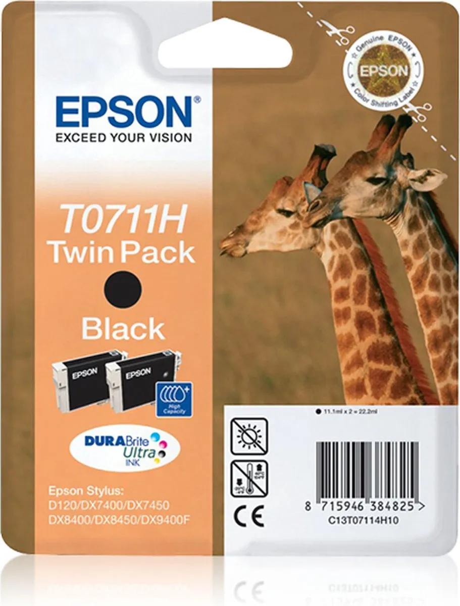 Epson C13T07114H20 Inktcartridge Zwart