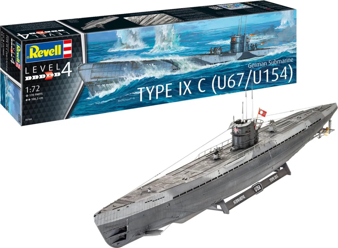 Revell 05166 German Submarine Type IX C Modelbouwpakket 1:72