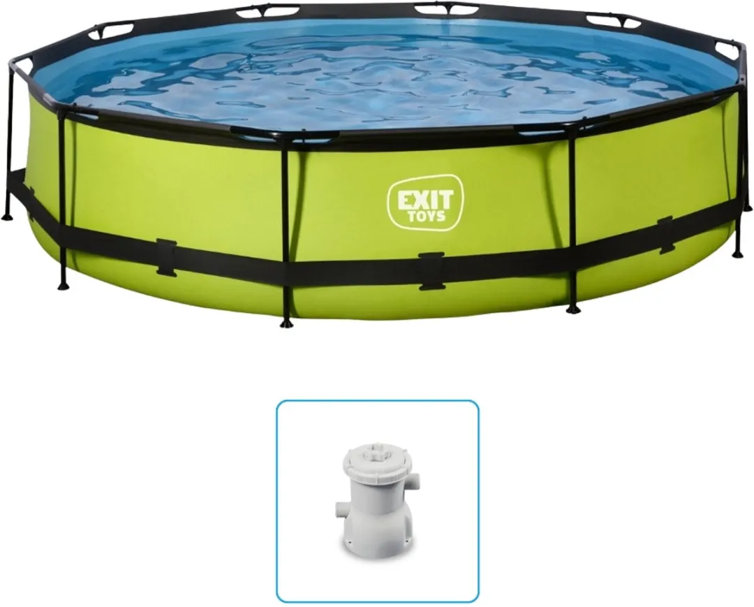 EXIT Toys Lime Zwembad 360x76cm - Groen - 6125L - Filterpomp