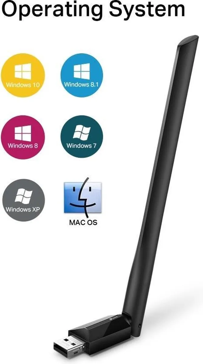 TP-Link Archer T2U Plus WiFi-adapter - Zwart