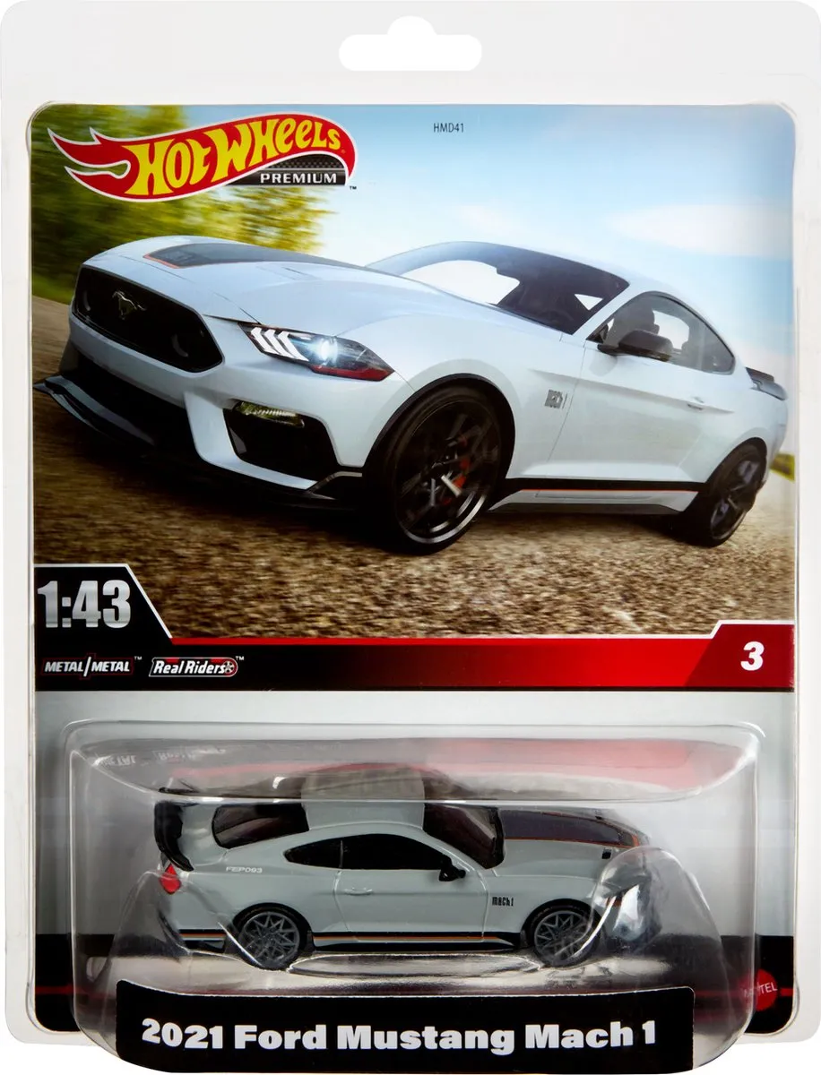 Hot Wheels Premium 1:43 Ford Mustang Mach 1 HMD45 - Zilver