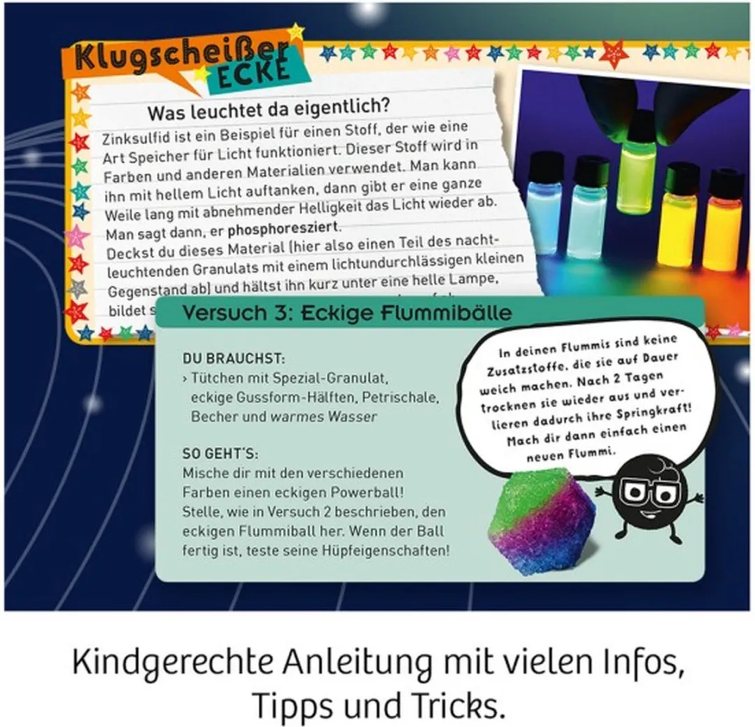 Kosmos Fun Science Nachtleuchtende Flummi - Multicolor