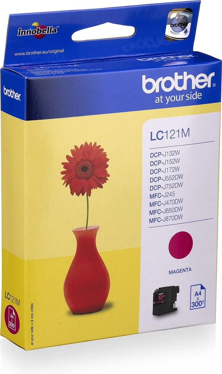 Brother LC-121M Inktcartridge Magenta - 300 pagina's