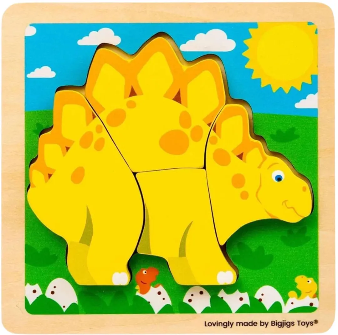 BIGJIGS Stegosaurus Houten Vormenpuzzel