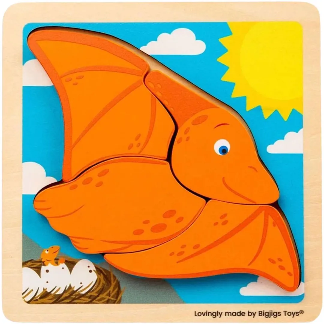 BIGJIGS Houten Pterodactyl Vormenpuzzel