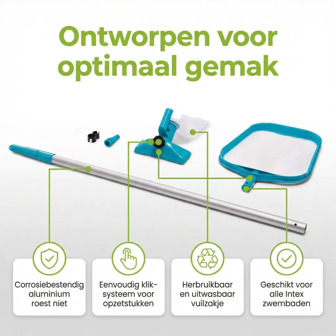 Intex Onderhoudsset 28002 - Telescoopsteel - 2-delig - Blauw