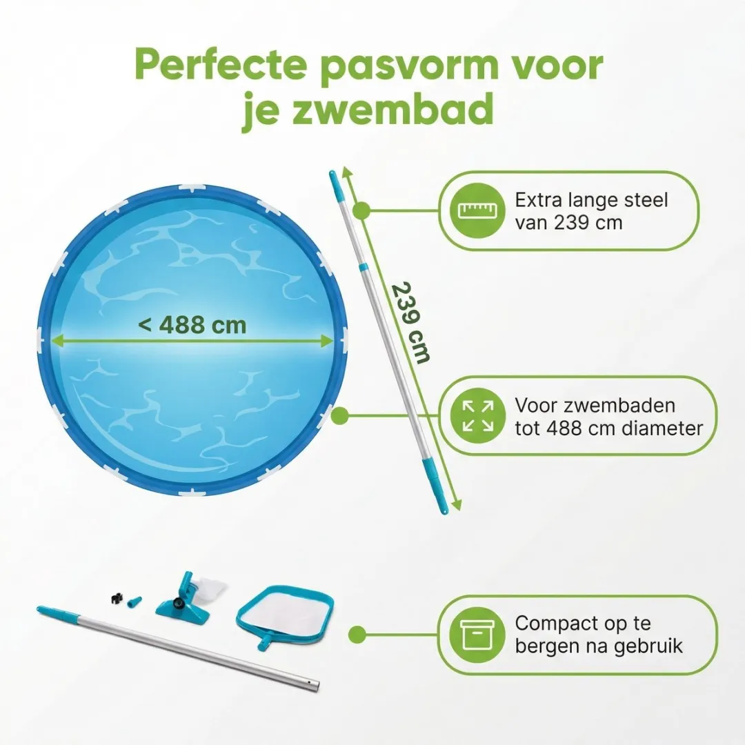 Intex Onderhoudsset 28002 - Telescoopsteel - 2-delig - Blauw