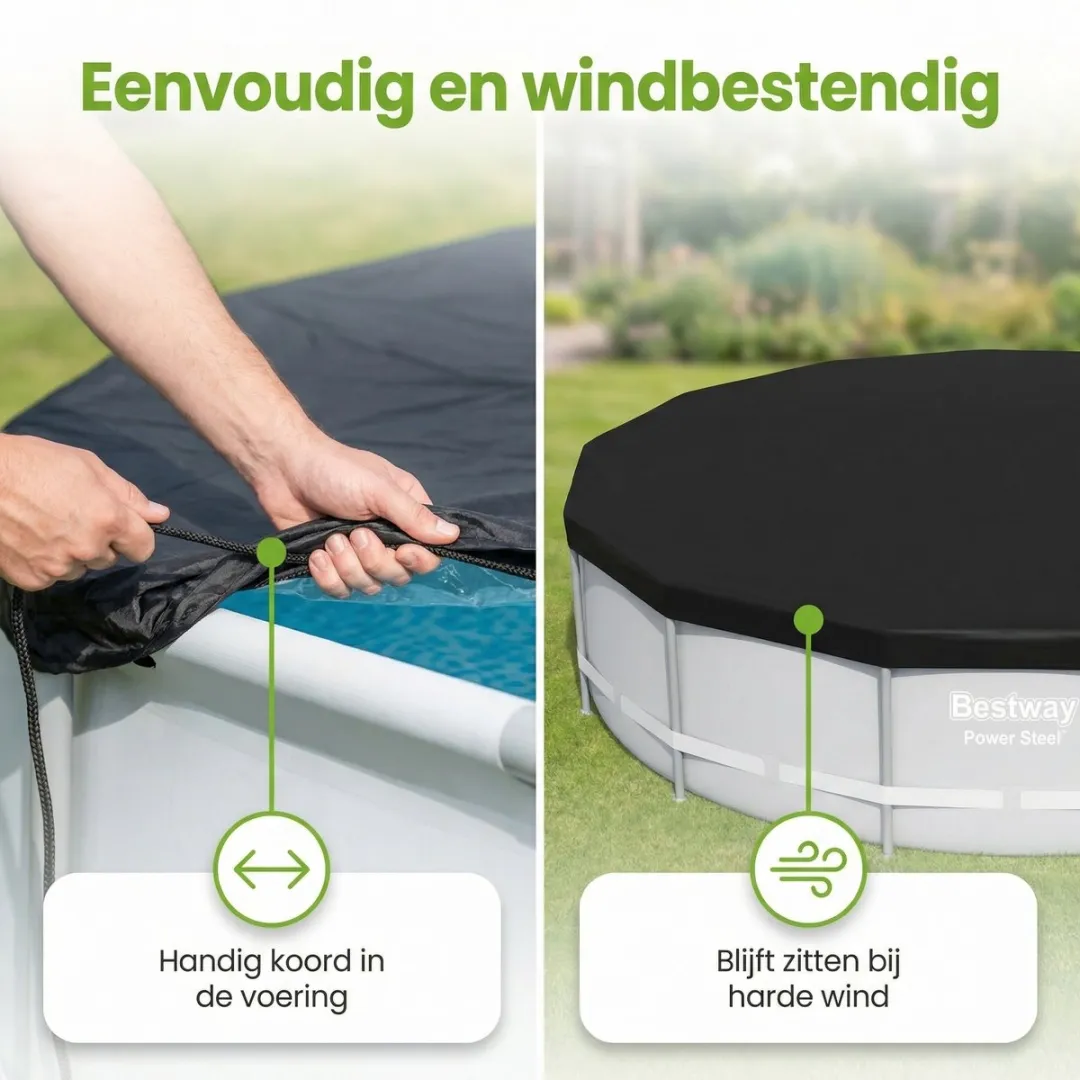 Bestway Afdekzeil Rond 549cm - 58039 - Zwart
