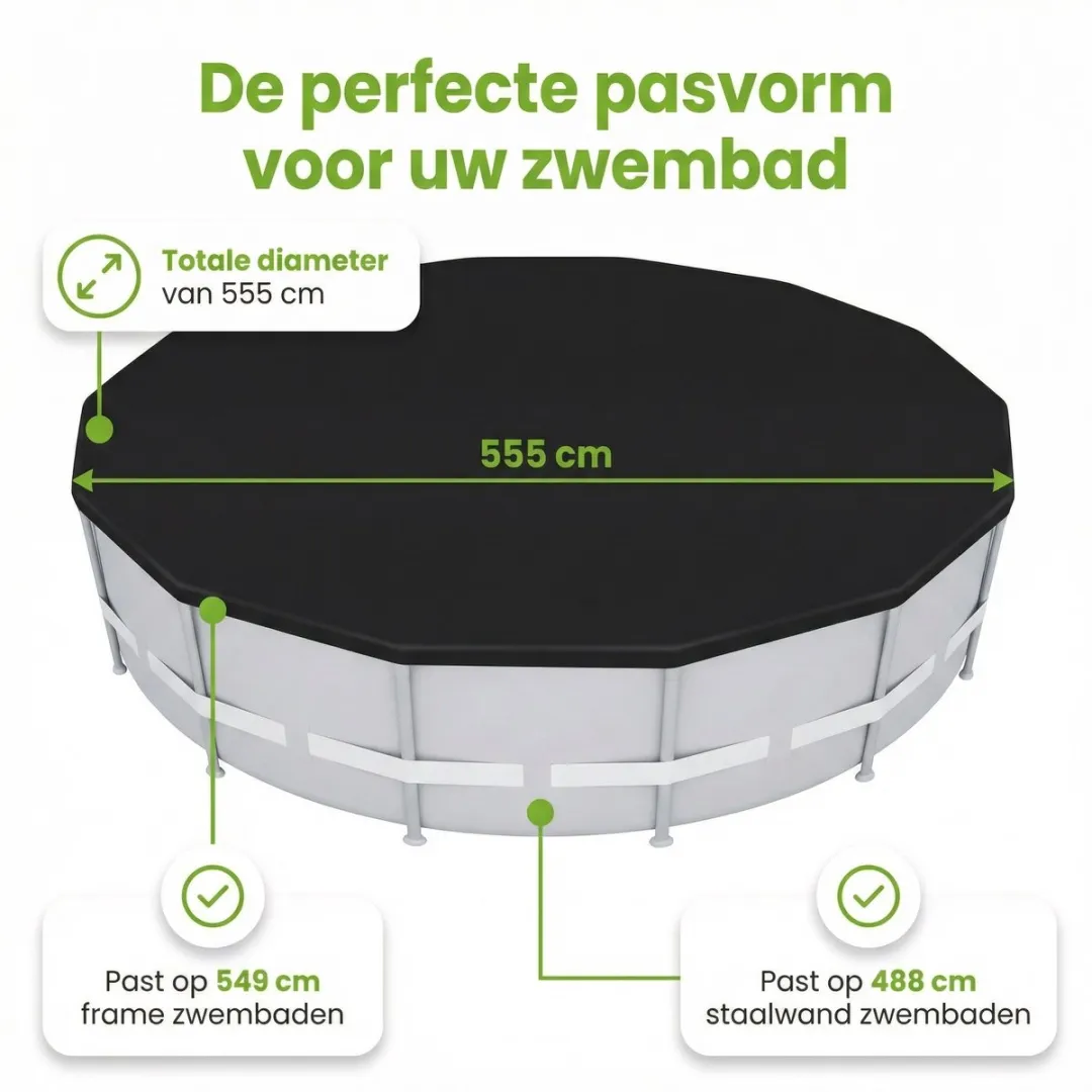 Bestway Afdekzeil Rond 549cm - 58039 - Zwart