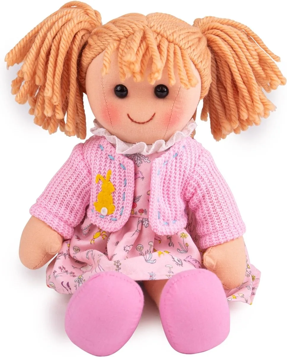 BIGJIGS Ella Stoffenen Pop 30cm - Roze