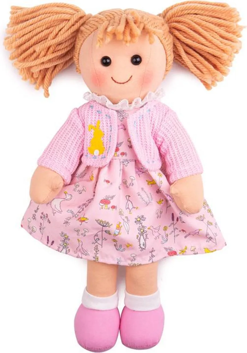 BIGJIGS Ella Stoffenen Pop 30cm - Roze
