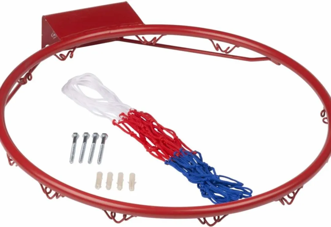 Dunlop Basketbalring 45cm - inclusief net en bevestiging - Oranjerood