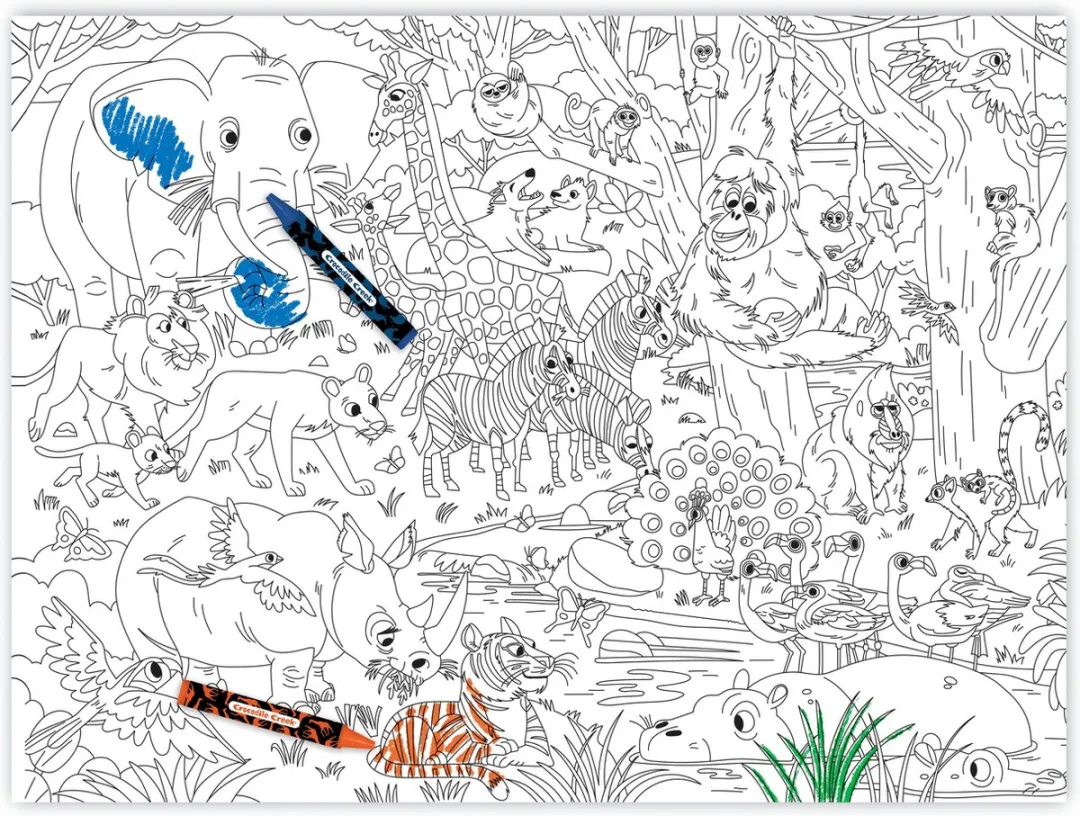 Crocodile Creek Jungle Jamboree Kleurposter - Multikleur