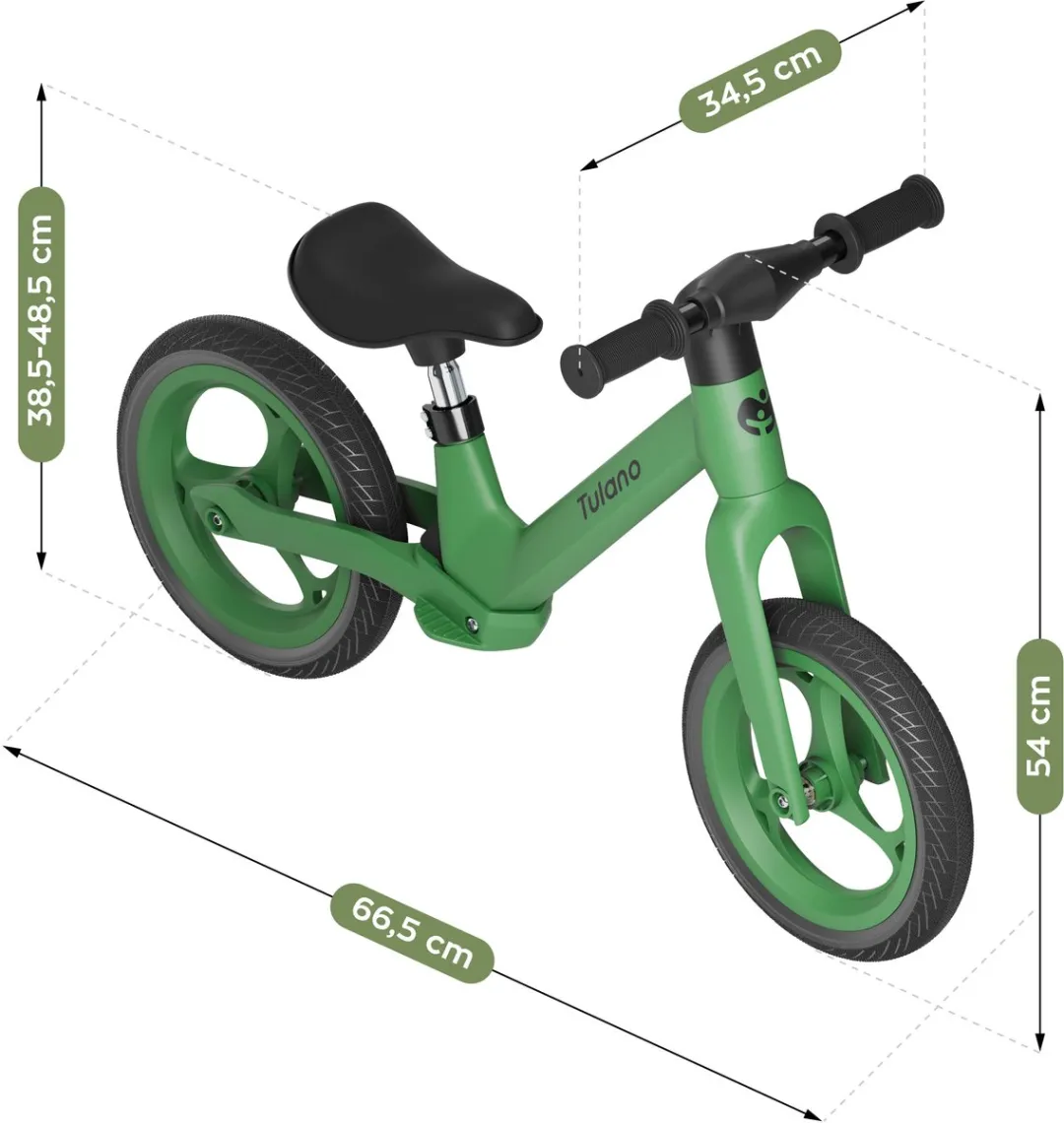 Tulano Route Loopfiets 12 inch - Groen - afbeelding 6 van 6