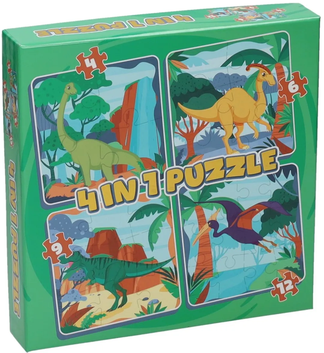 Johntoy Dino Legpuzzel 4-in-1 - 41 Stukjes - Meerkleurig