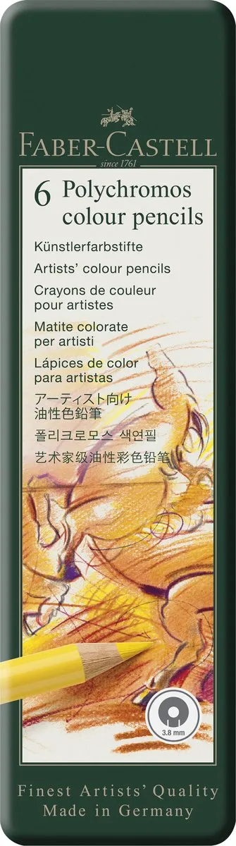 Faber-Castell Polychromos Kleurpotlood - 6 Stuks Basiskleuren