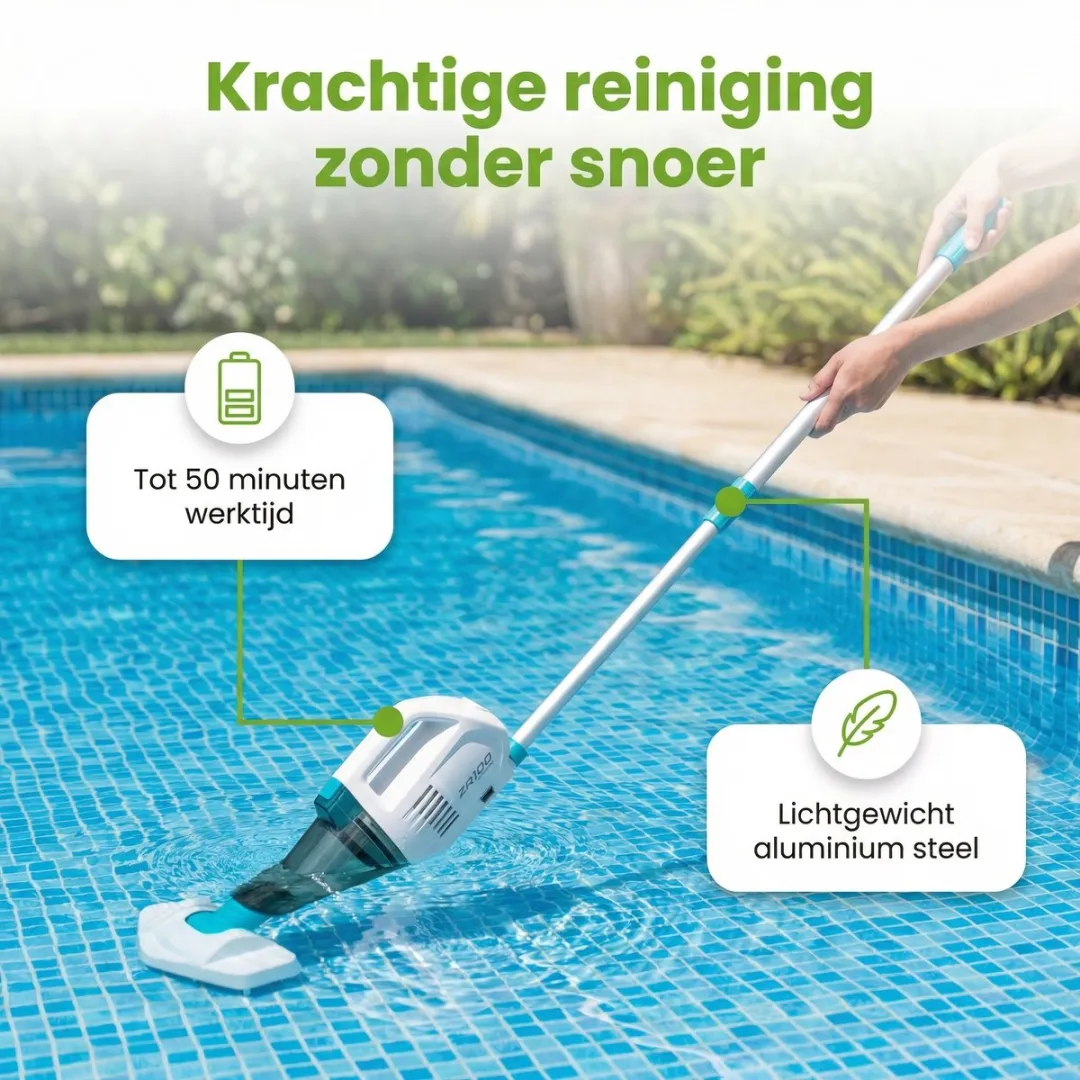 Intex ZR100 Oplaadbare Zwembadstofzuiger - Wit