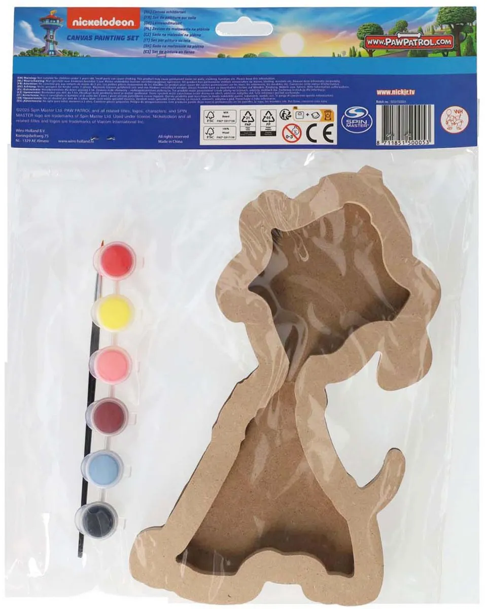 Johntoy PAW Patrol schilderen canvas Marshall met verf en penseel.