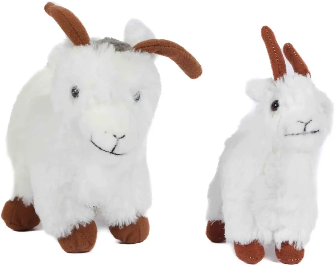 PIA Soft Toys Pluche Geit Knuffel - 15cm - Wit