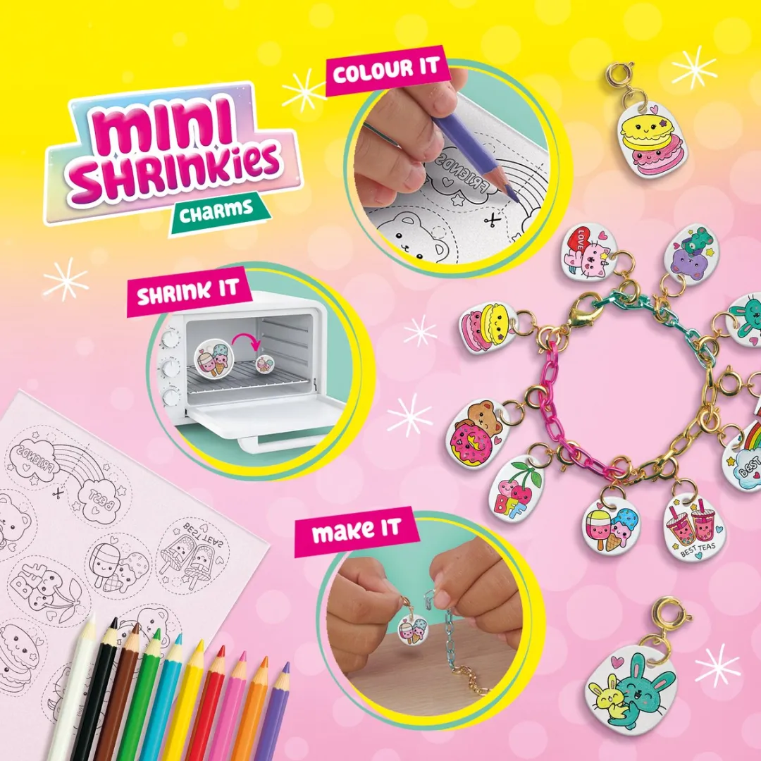 SES Creative Mini Shrinkies Charms Best Friends Bedelarmband - Paars - 10 Stuks