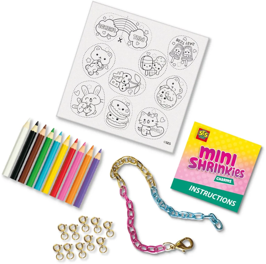 SES Creative Mini Shrinkies Charms Best Friends Bedelarmband - Paars - 10 Stuks