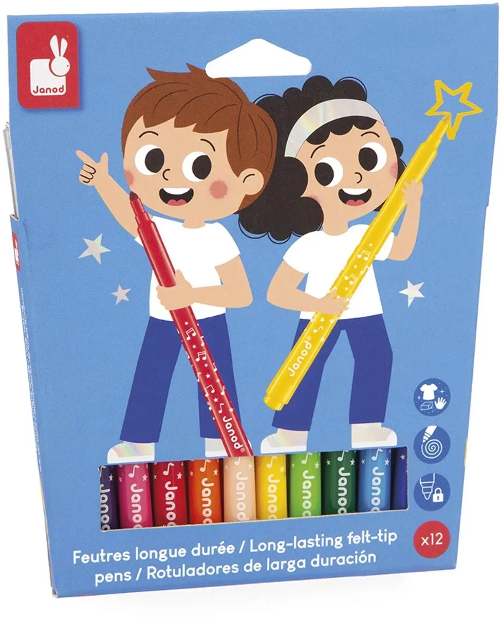 Janod Colo Viltstiften Set 12 Stuks