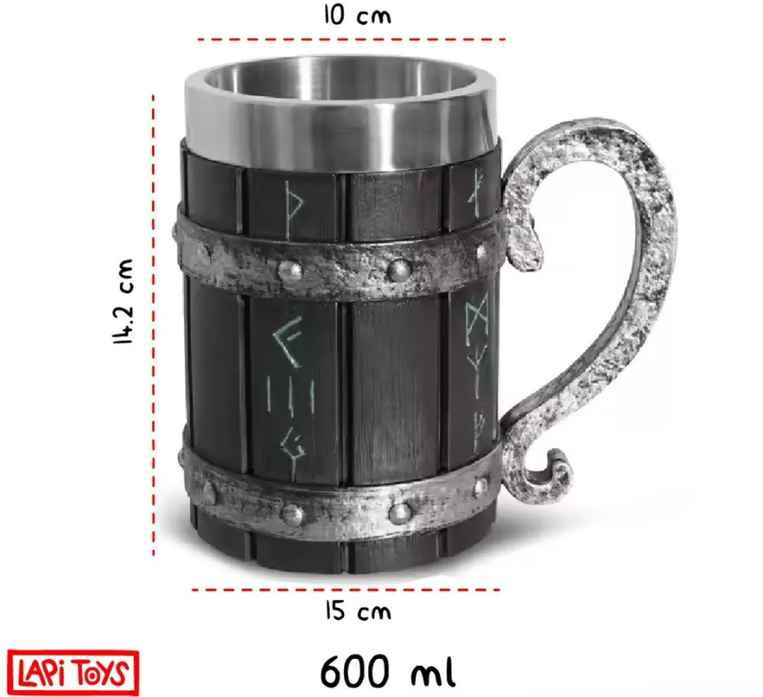 Lapi Toys Dungeons & Dragons Mok 600ml - Staal - Zwart