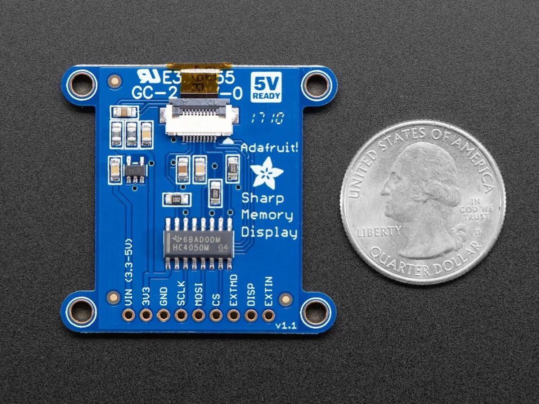 Adafruit SHARP Memory Display 1.3 inch 168x144 - Meerkleurig
