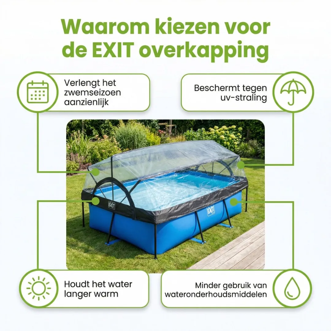 EXIT Zwembad Overkapping 300x200cm - Zwart