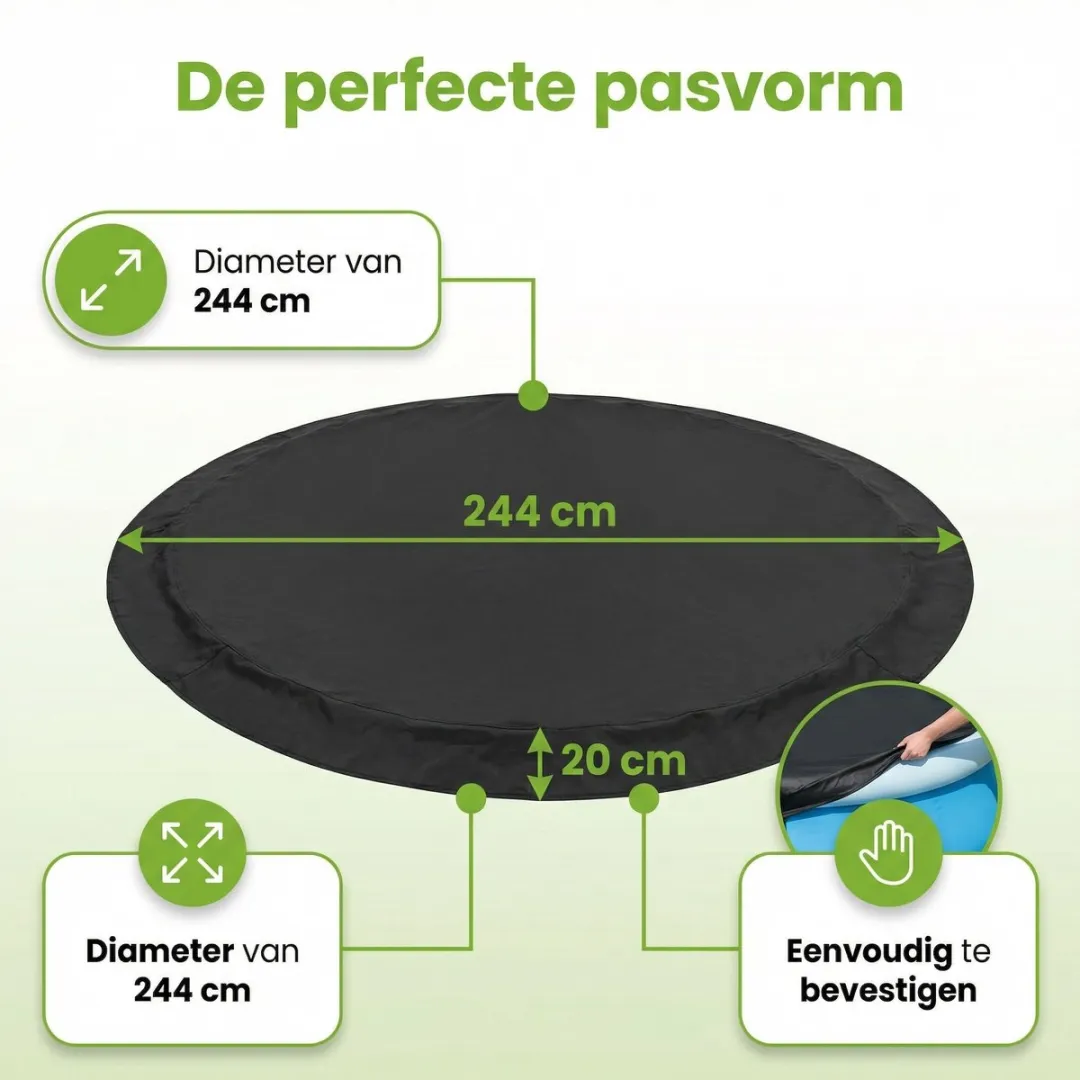 Bestway Afdekzeil Rond 244cm - 58032 - Zwart