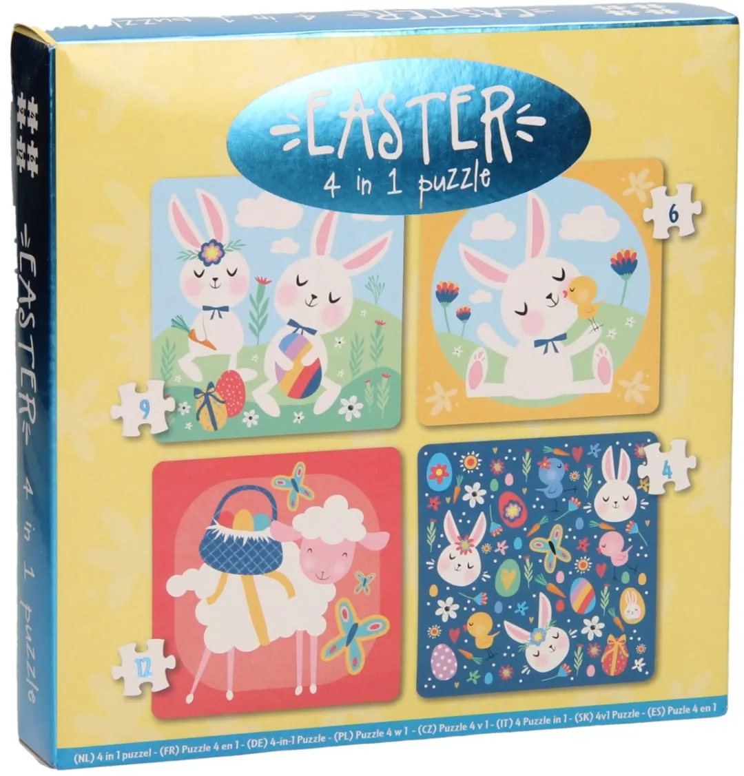 Johntoy Pasen 4in1 Kinderpuzzel 41 Stuks - Meerkleurig