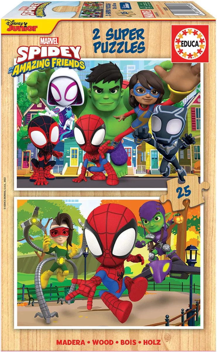 Educa Spidey & His Amazing Friends Legpuzzel - 2x25 Stuks - Meerkleurig