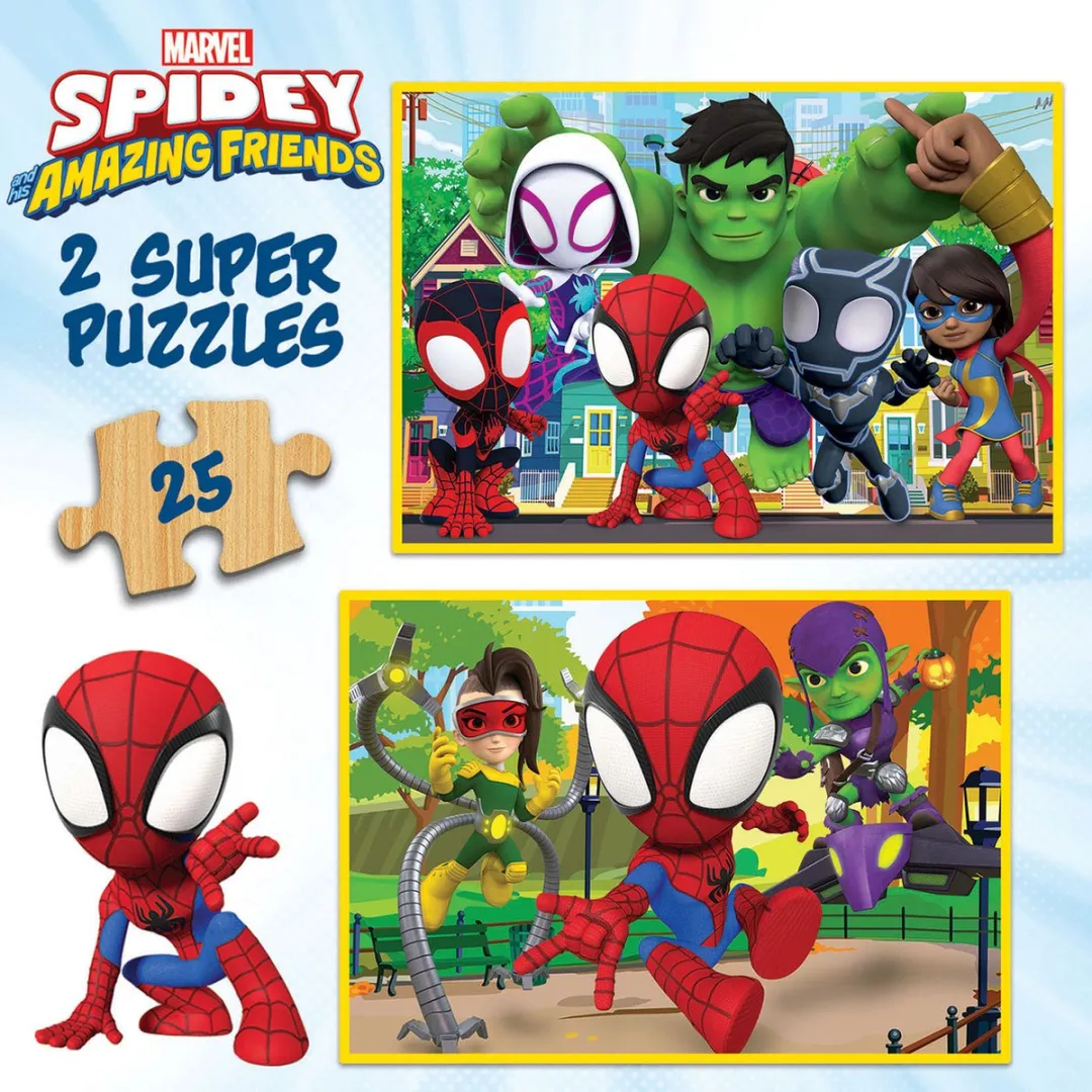 Educa Spidey & His Amazing Friends Legpuzzel - 2x25 Stuks - Meerkleurig